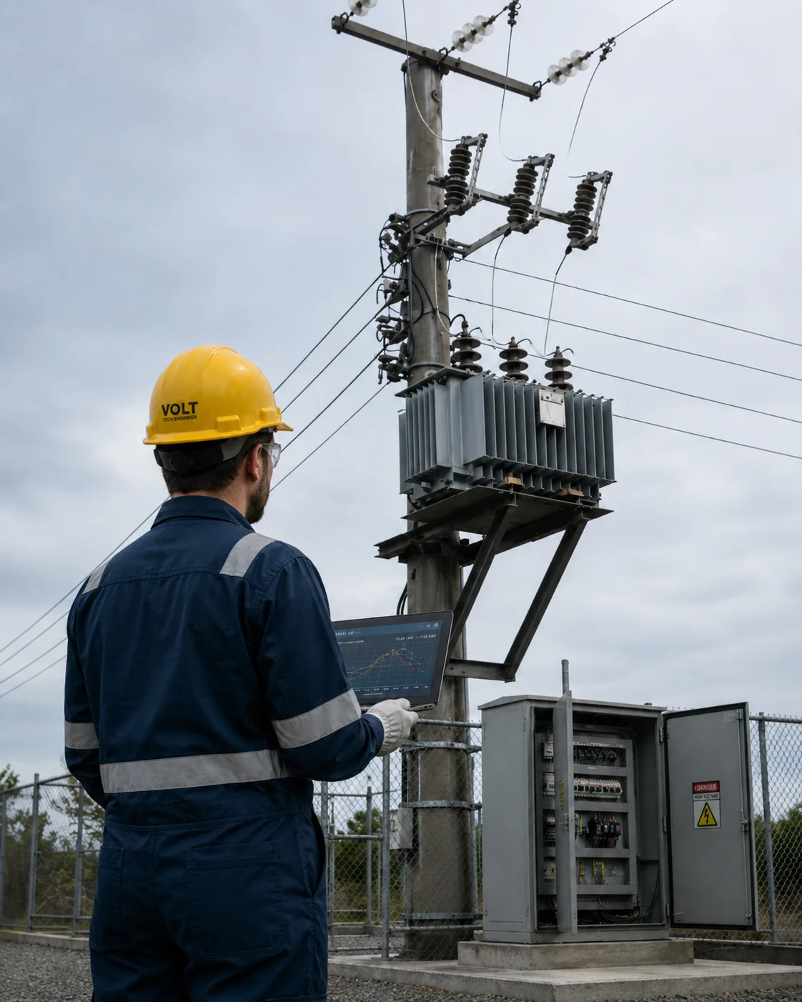 Engenheiro Eletricista analisando dados de curva de carga — VoltchZ